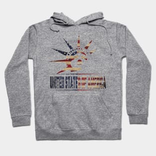 vintage statue of liberty Unated States Of America Vintage American Flag, 4th Of July Hoodie